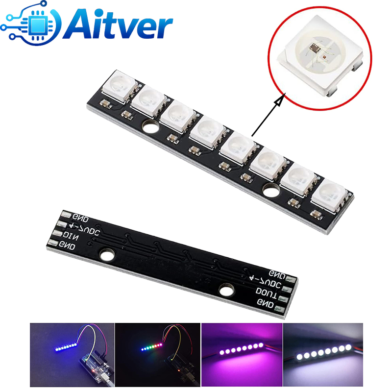 WS2812B 8Bit RGB LED Module 5V - Diy Electronics Address 评论和价格